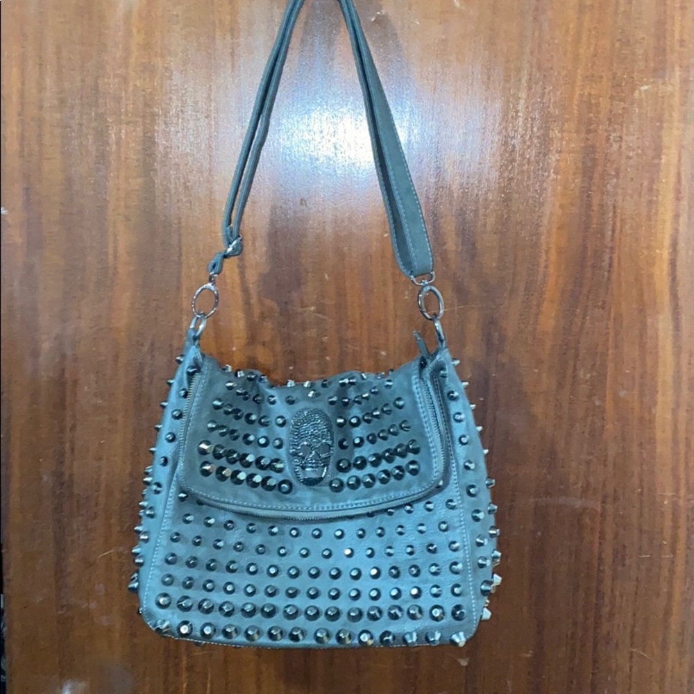 Studded skull purse